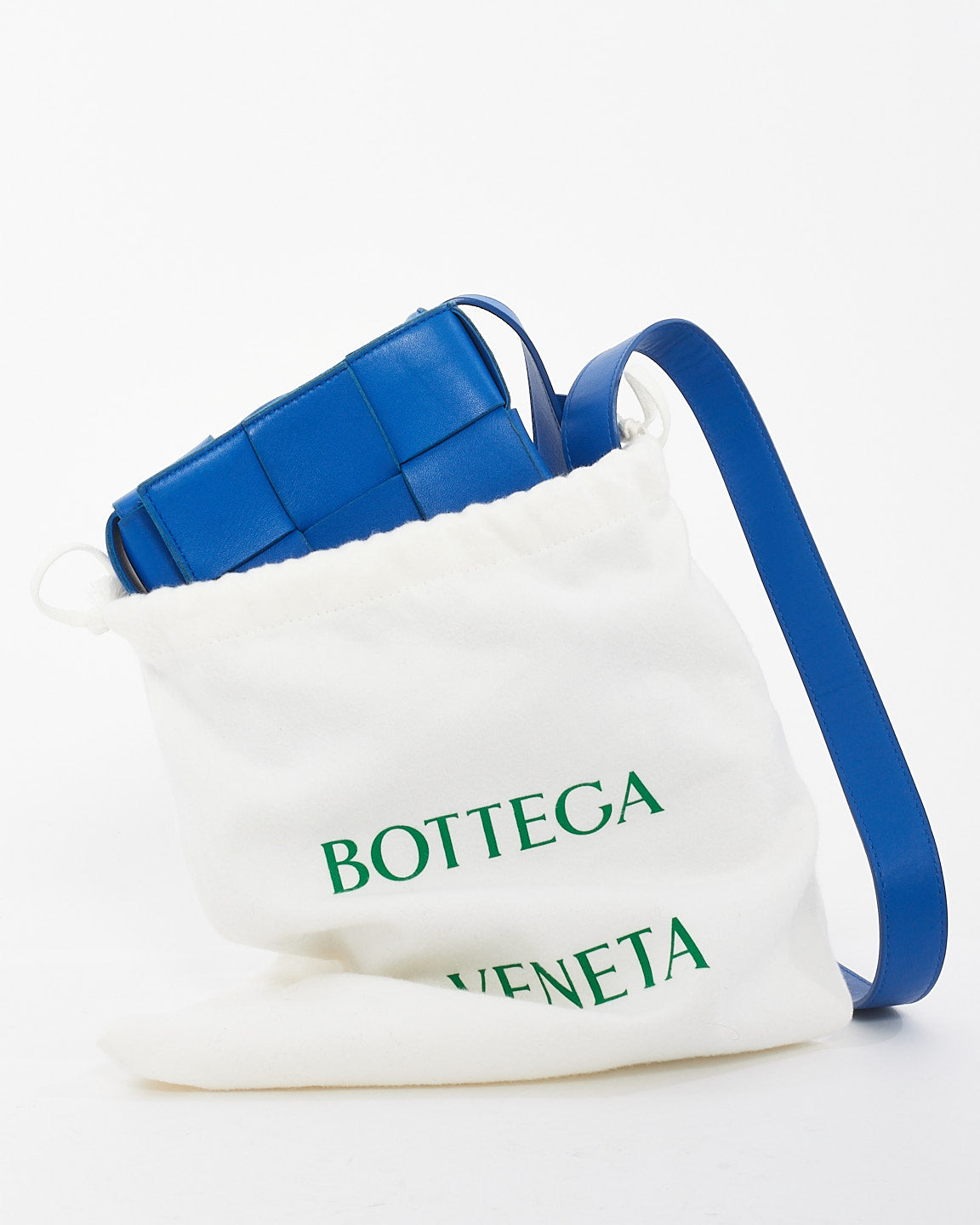 Bottega Veneta Royal Blue Intrecciato Leather Cassette Bag