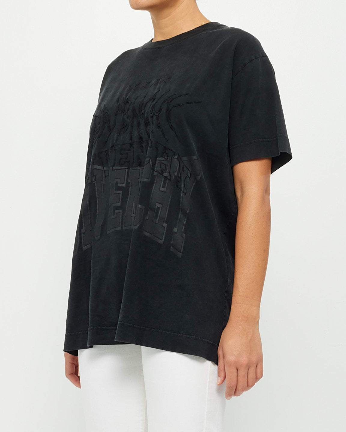 Givenchy Black Embossed Flame T Shirt - XS