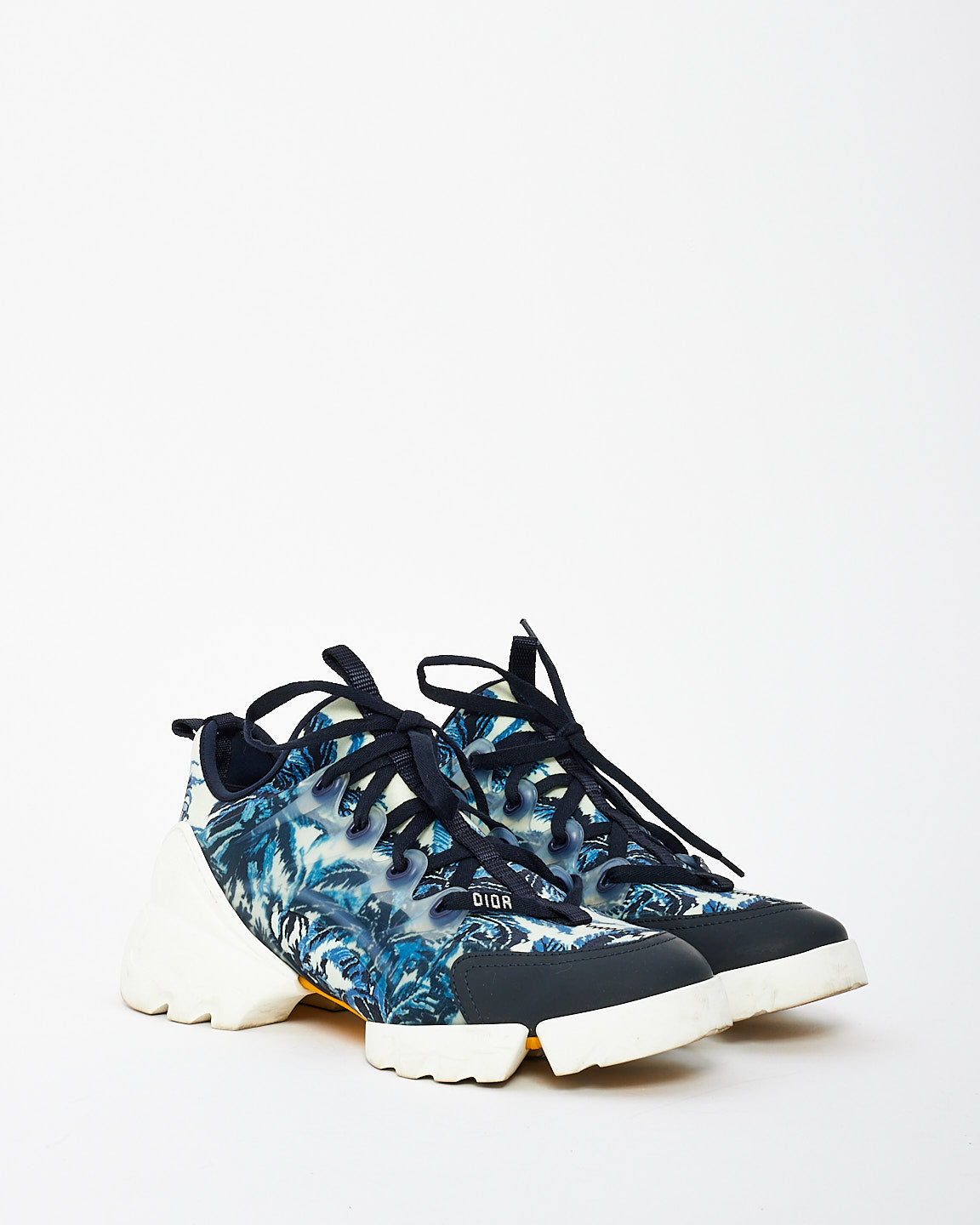 Dior Blue/White Kaleidiorscopic Fabric D-Connect Chunky Sneakers - 38