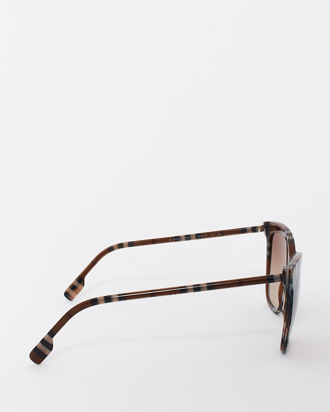 Burberry Brown Acetate Check Print Cat Eye Sunglasses