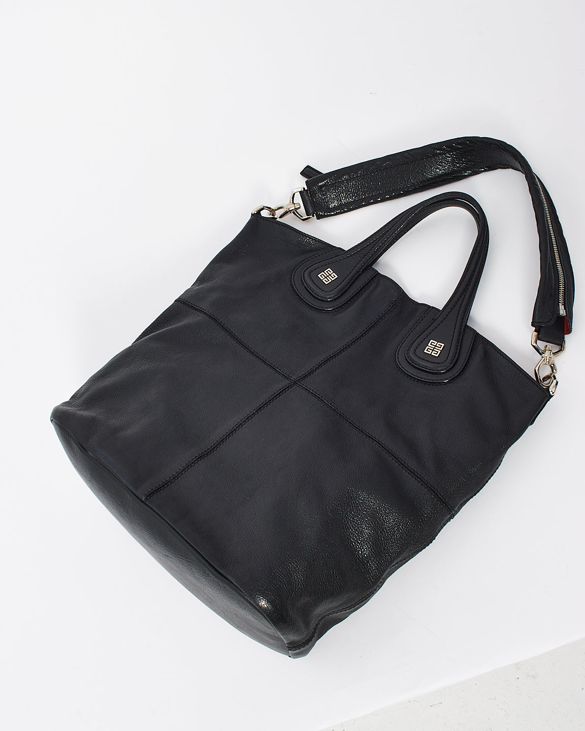 Givenchy Black Leather Nightingale North South Large Shoulder Bag