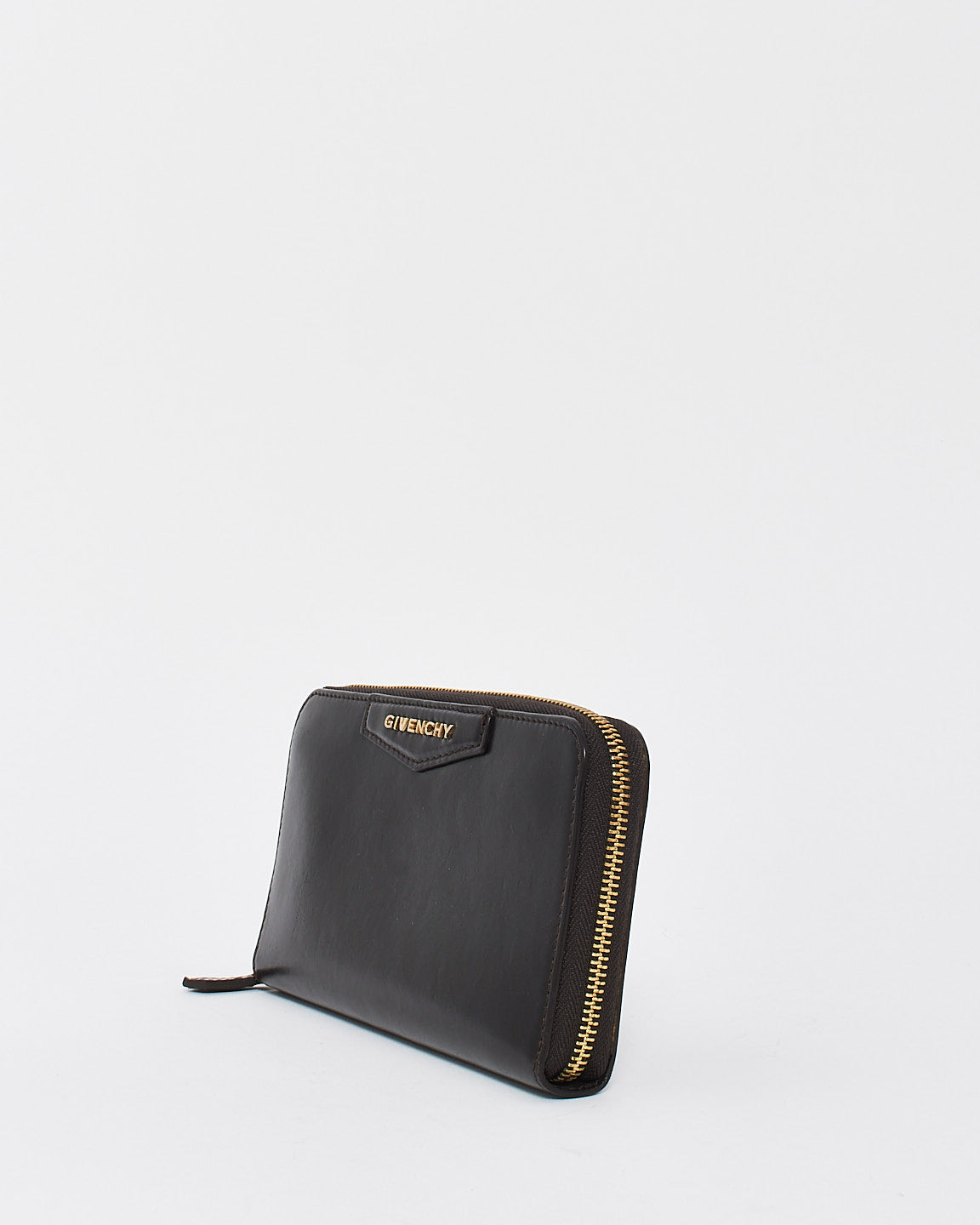 Givenchy Black Leather Long Zip Wallet