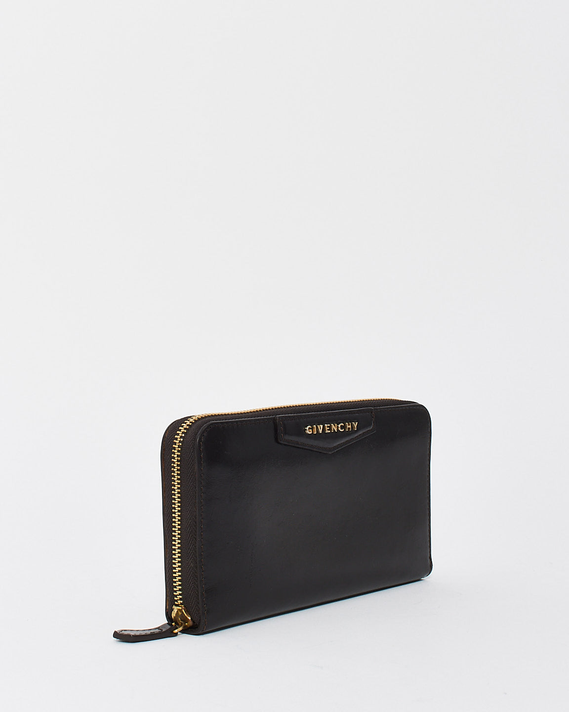 Givenchy Black Leather Long Zip Wallet