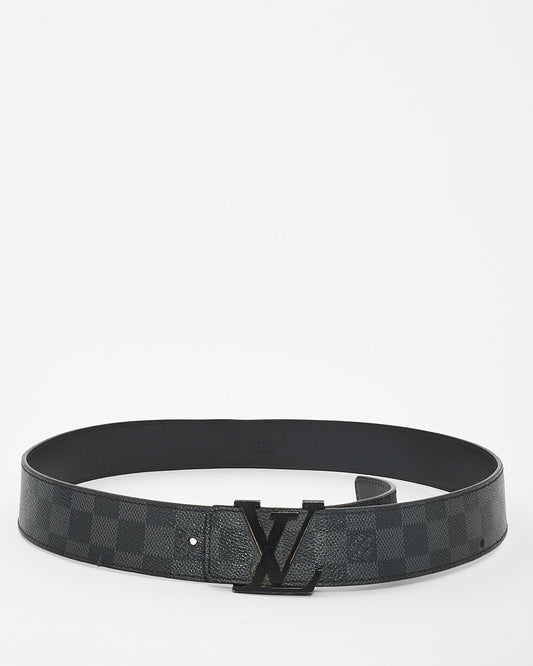 Louis Vuitton Damier Graphite Initiales 40mm Matte Black Belt - 95/38