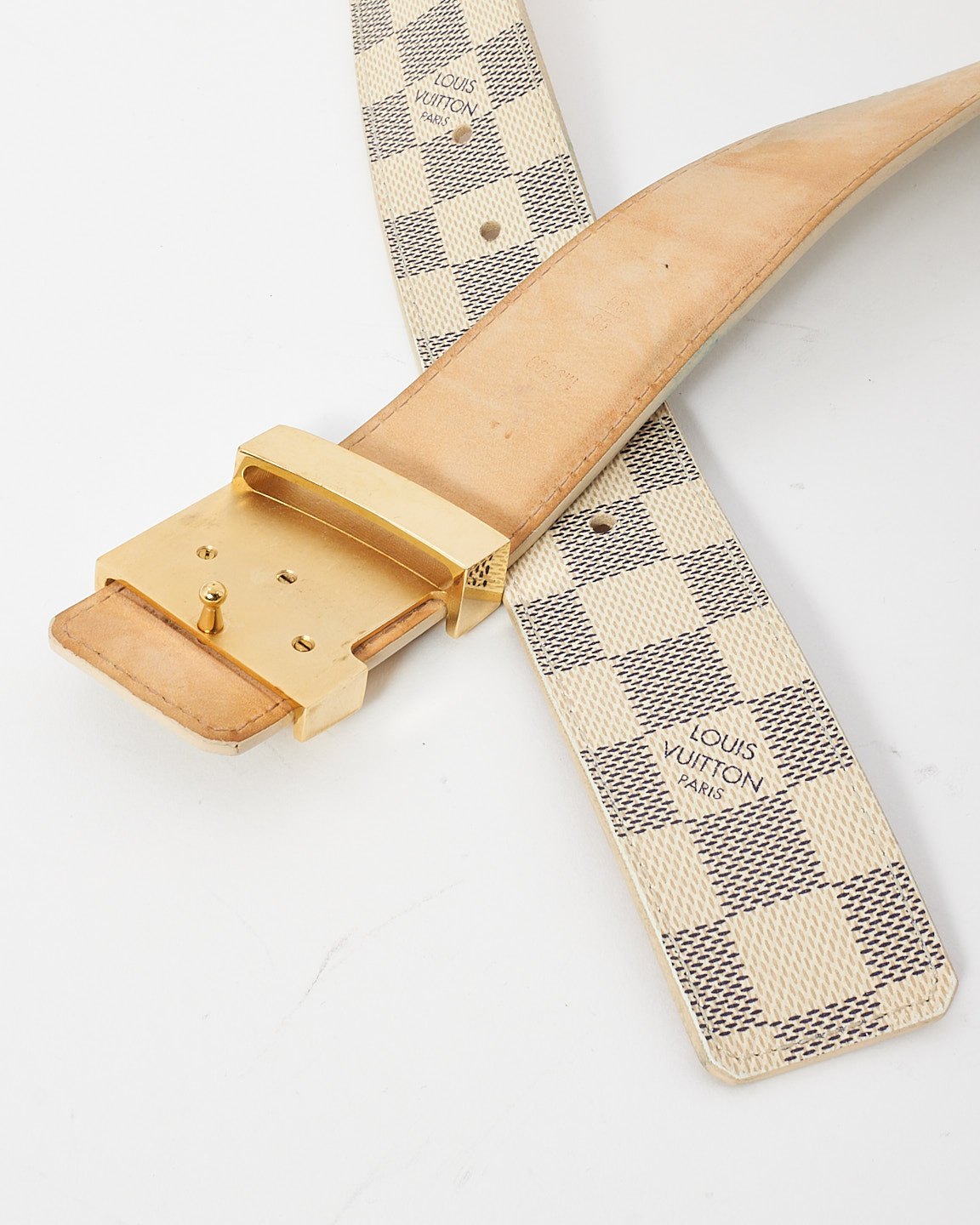 Louis Vuitton Damier Azur Initiales 40mm LV Logo Belt - 95