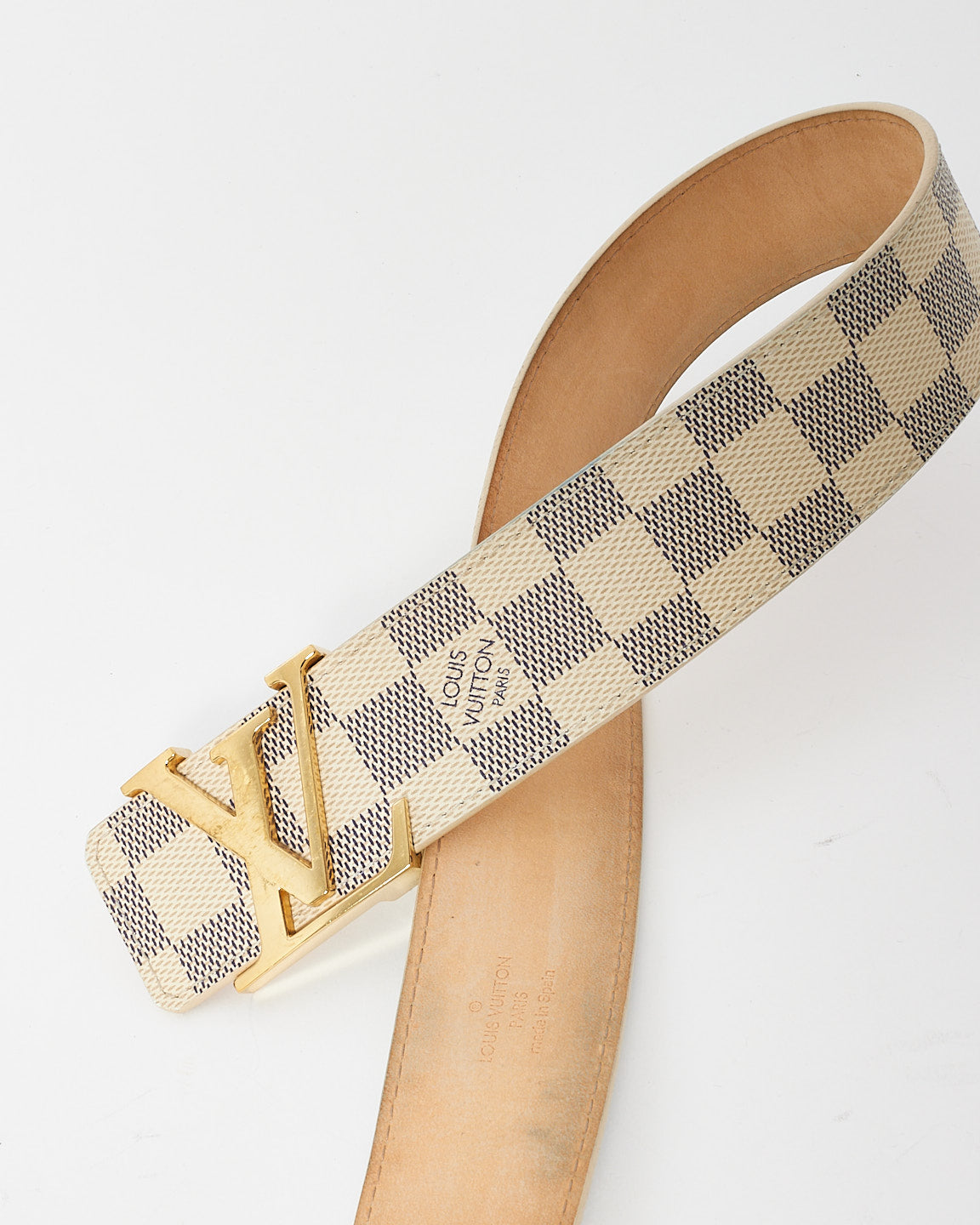 Louis Vuitton Damier Azur Initiales 40mm LV Logo Belt - 95