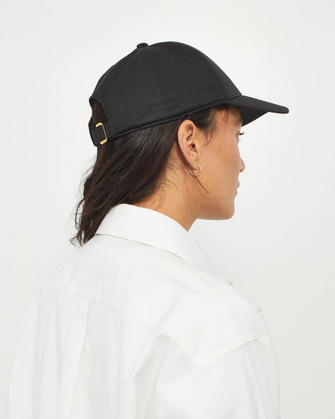 Celine Black Cotton Logo Baseball Hat - M