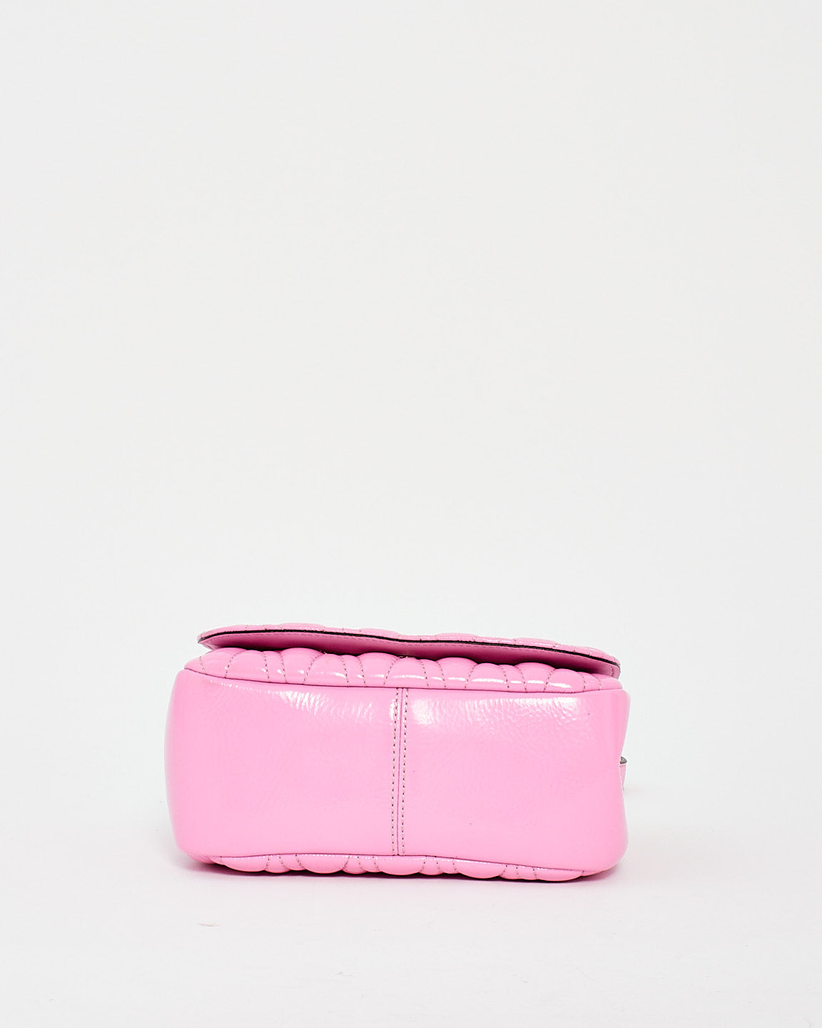 Versace Pink Patent Leather Virtus Shoulder Bag