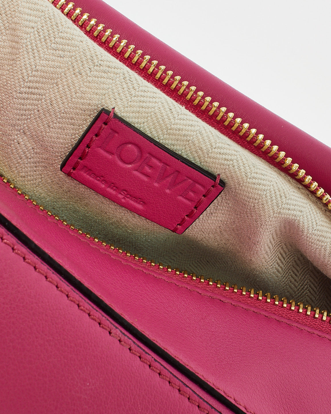 Loewe Pink Fuchsia Leather Small Puzzle Bag