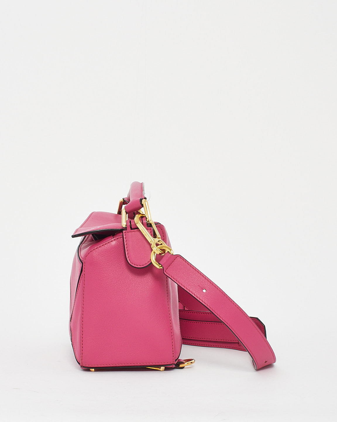 Loewe Pink Fuchsia Leather Small Puzzle Bag