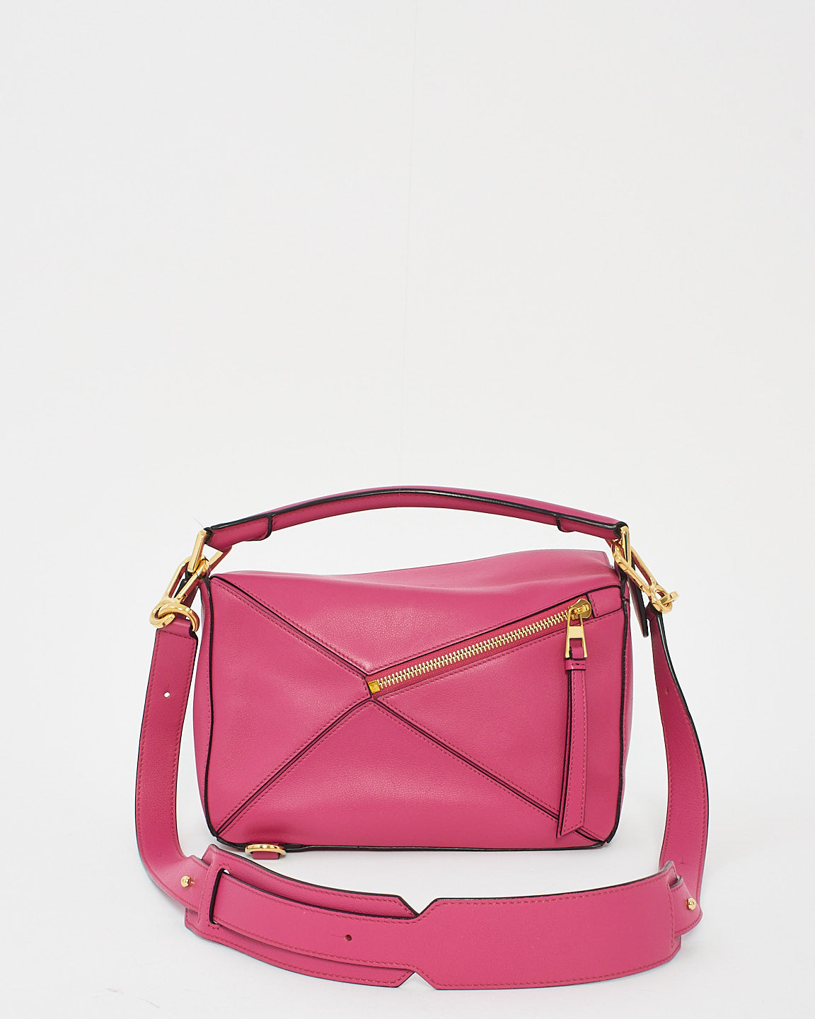 Loewe Pink Fuchsia Leather Small Puzzle Bag