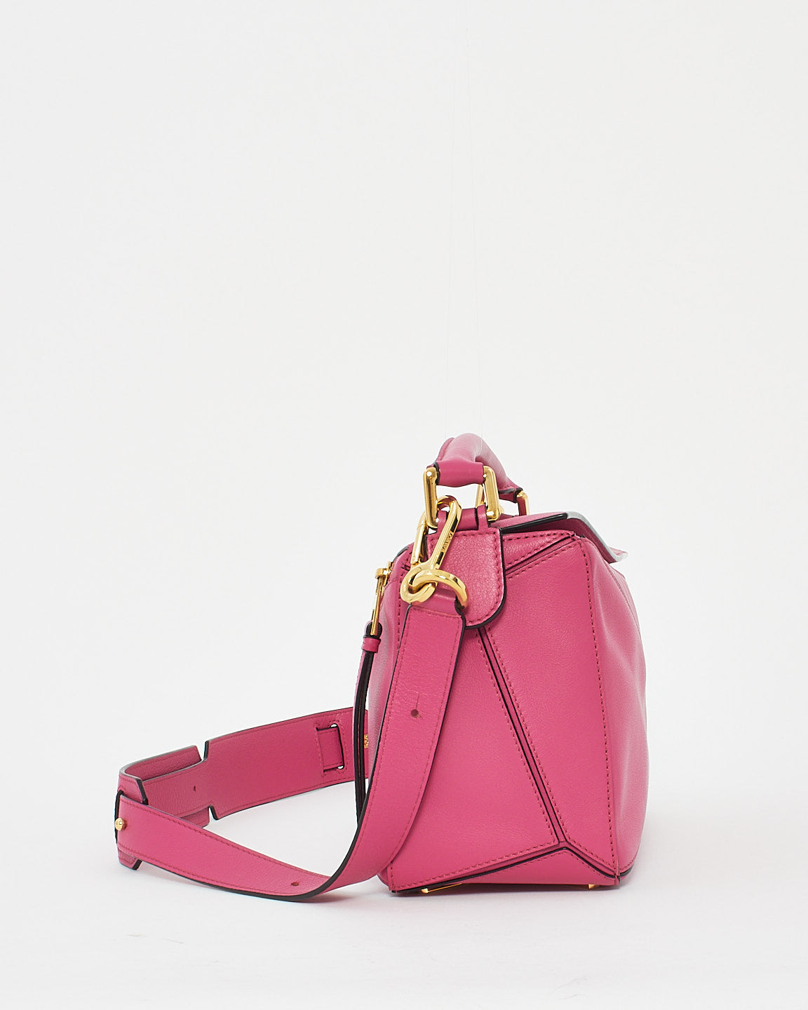 Loewe Pink Fuchsia Leather Small Puzzle Bag