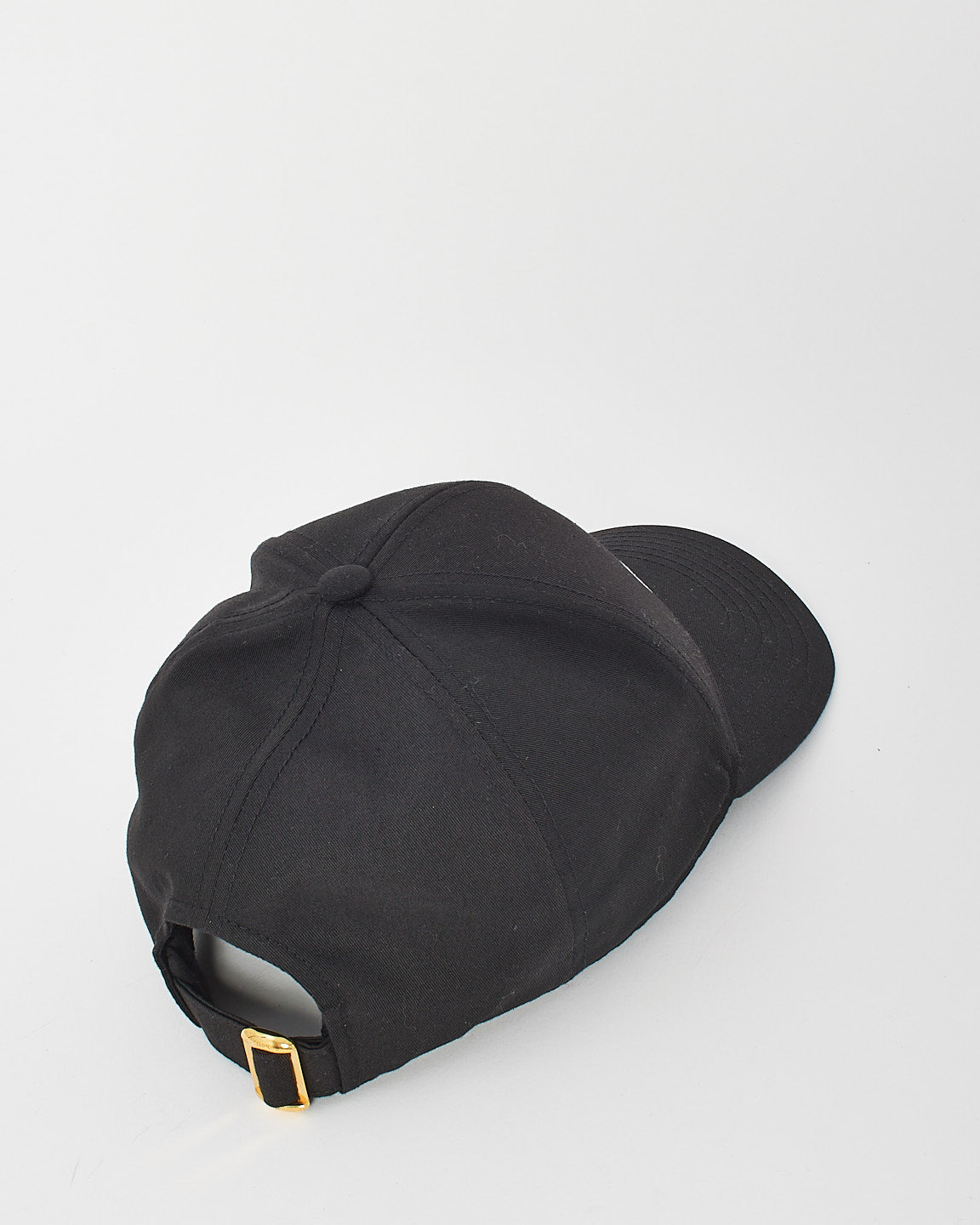 Celine Black Cotton Logo Baseball Hat - M