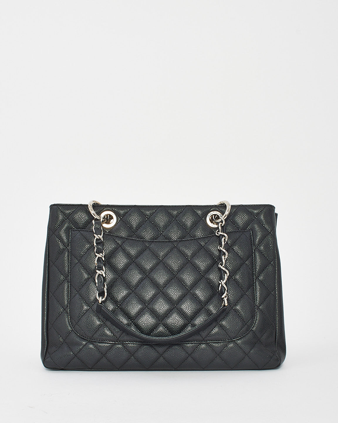 Chanel Black Caviar Quilted GST Shopping Tote Bag