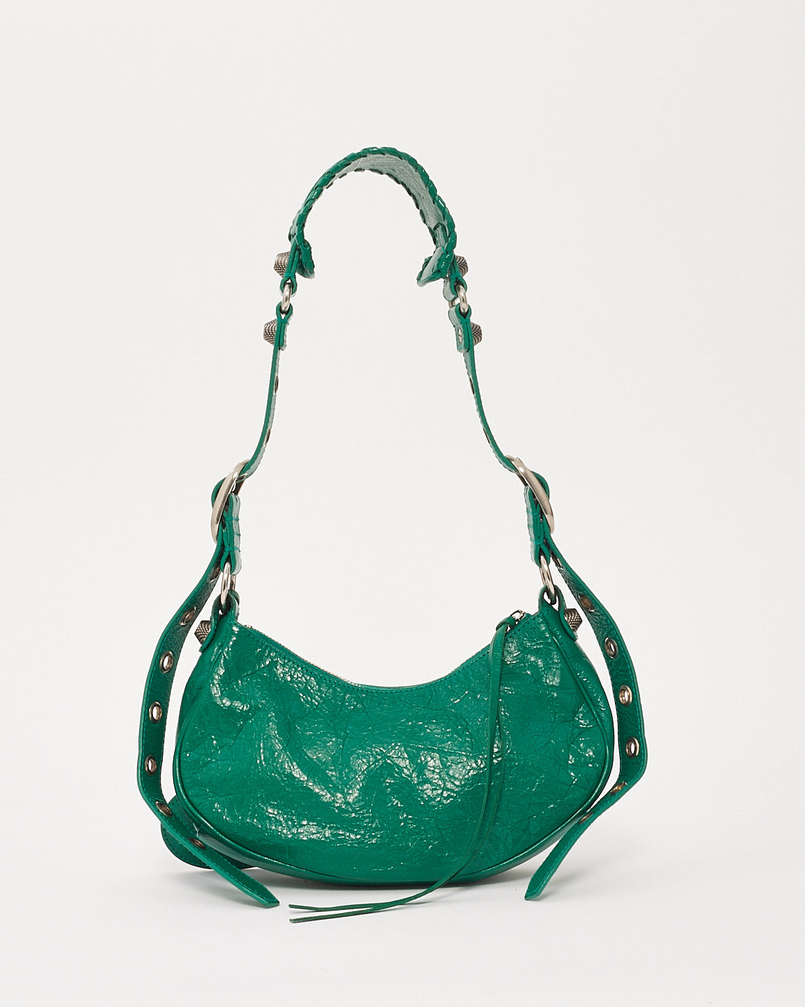 Balenciaga Sac à bandoulière XS Le Cagole en cuir vert