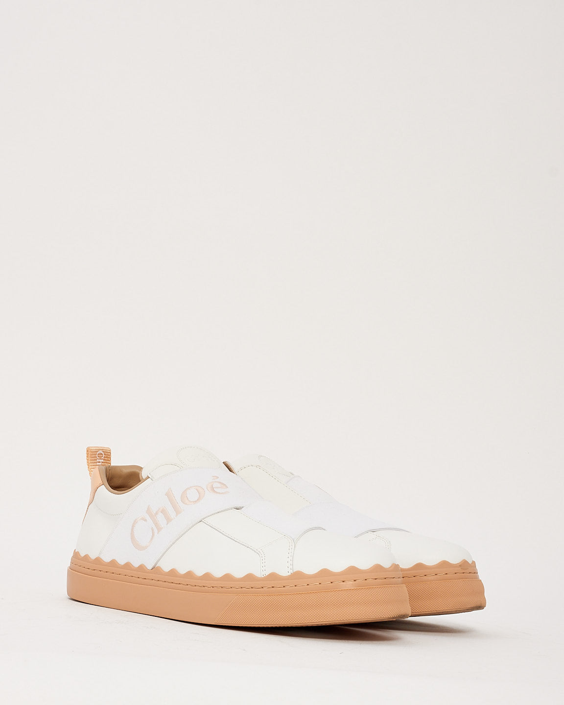 Chloé White Leather Lauren Low Top Sneakers - 39