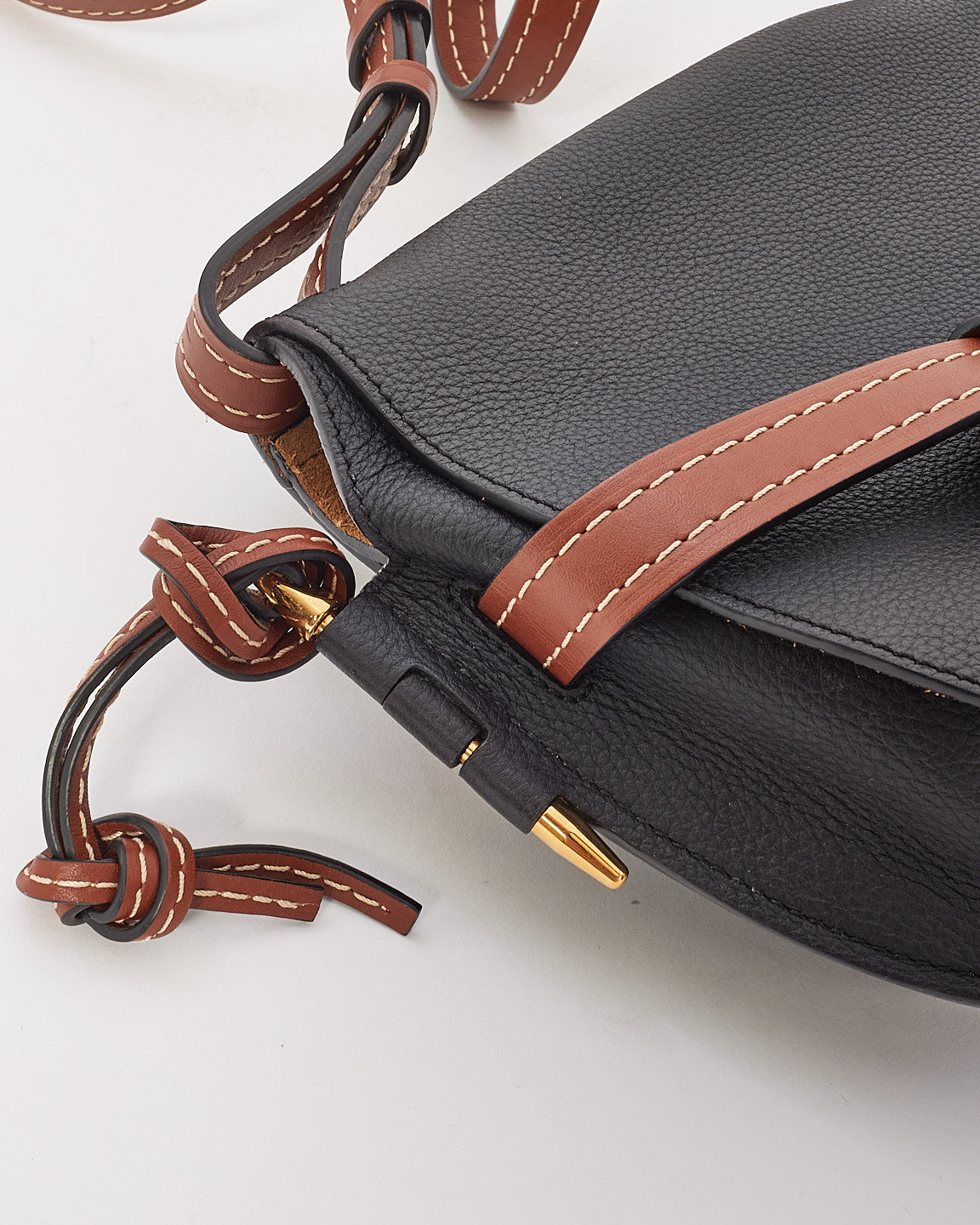 Loewe Black and Brown Soft Calfskin Small Gate Crossbody Bag