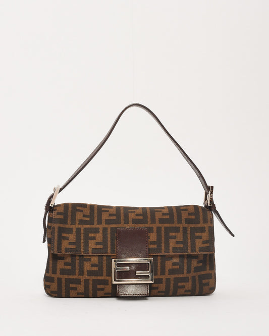 Fendi Brown Tobacco Zucca Print Baguette Shoulder Bag