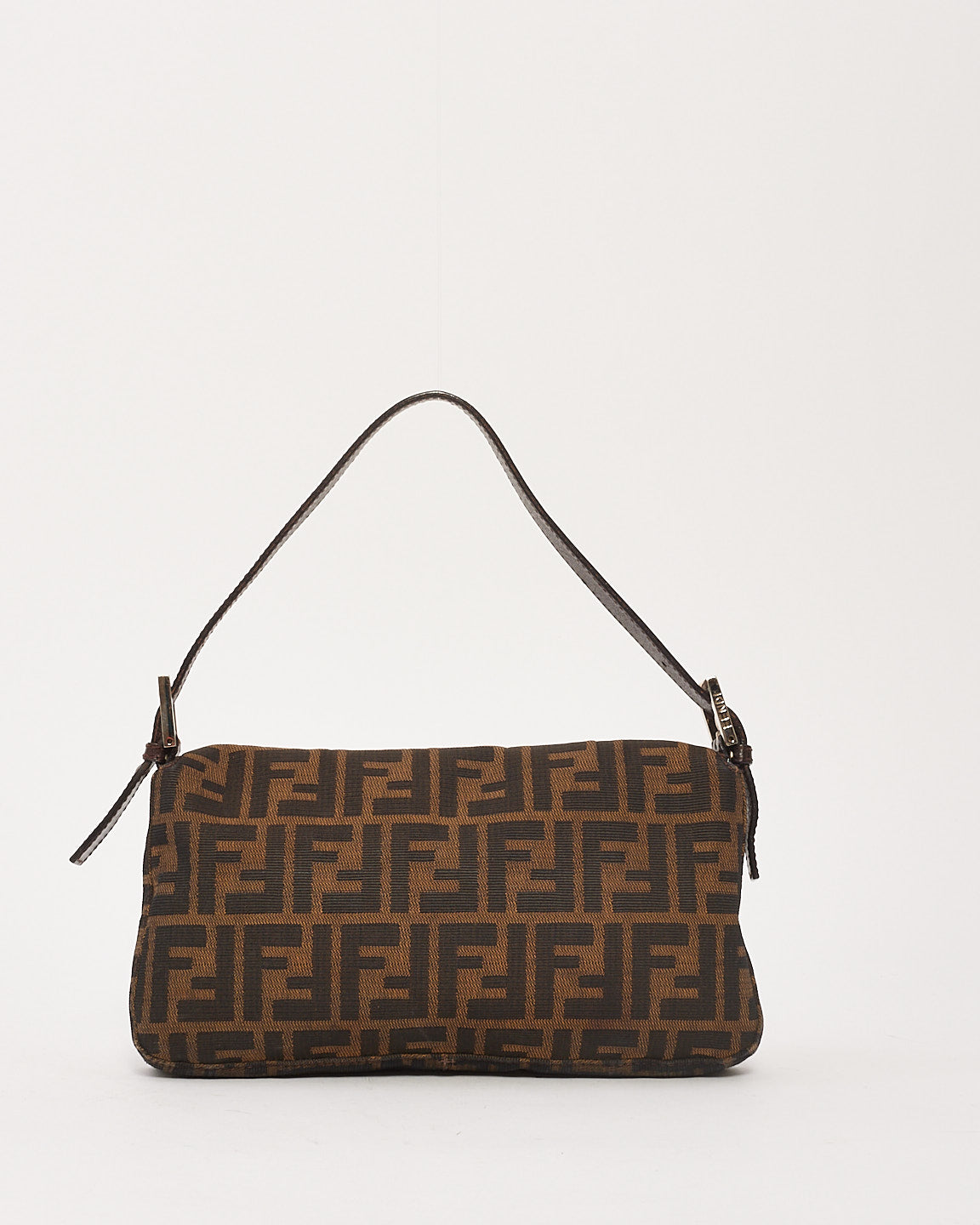 Fendi Brown Tobacco Zucca Print Baguette Shoulder Bag