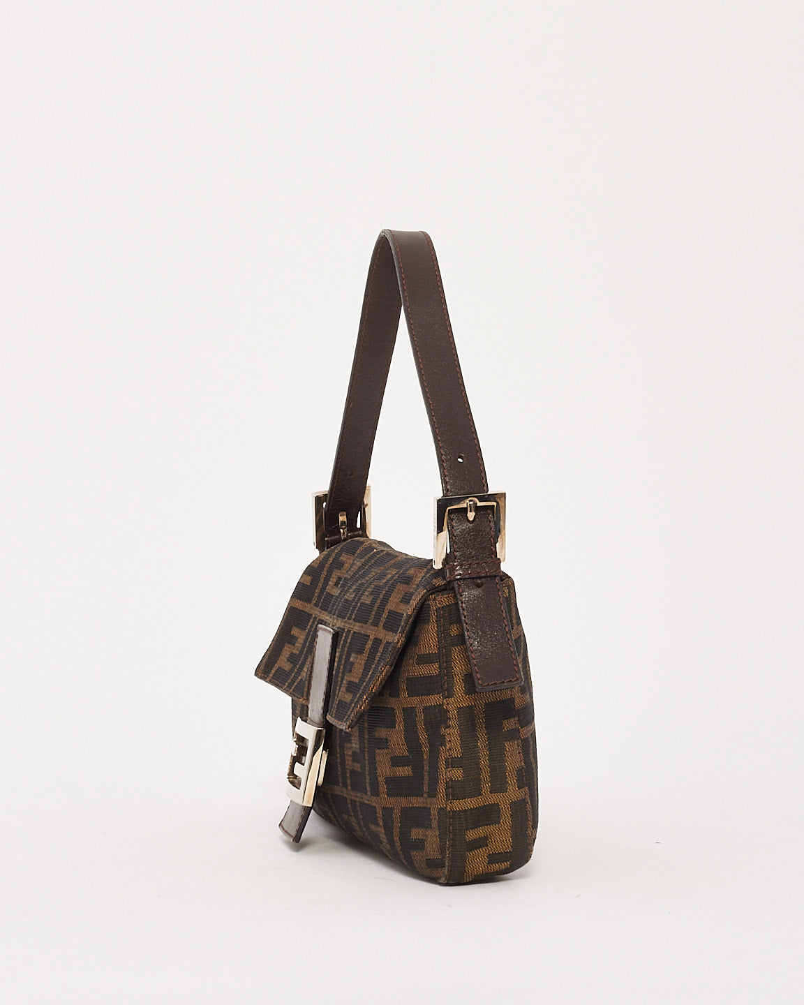 Fendi Brown Tobacco Zucca Print Baguette Shoulder Bag