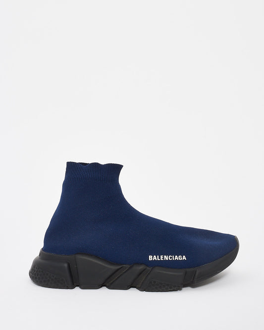 Balenciaga Blue Fabric Sock Speed Sneakers - 41