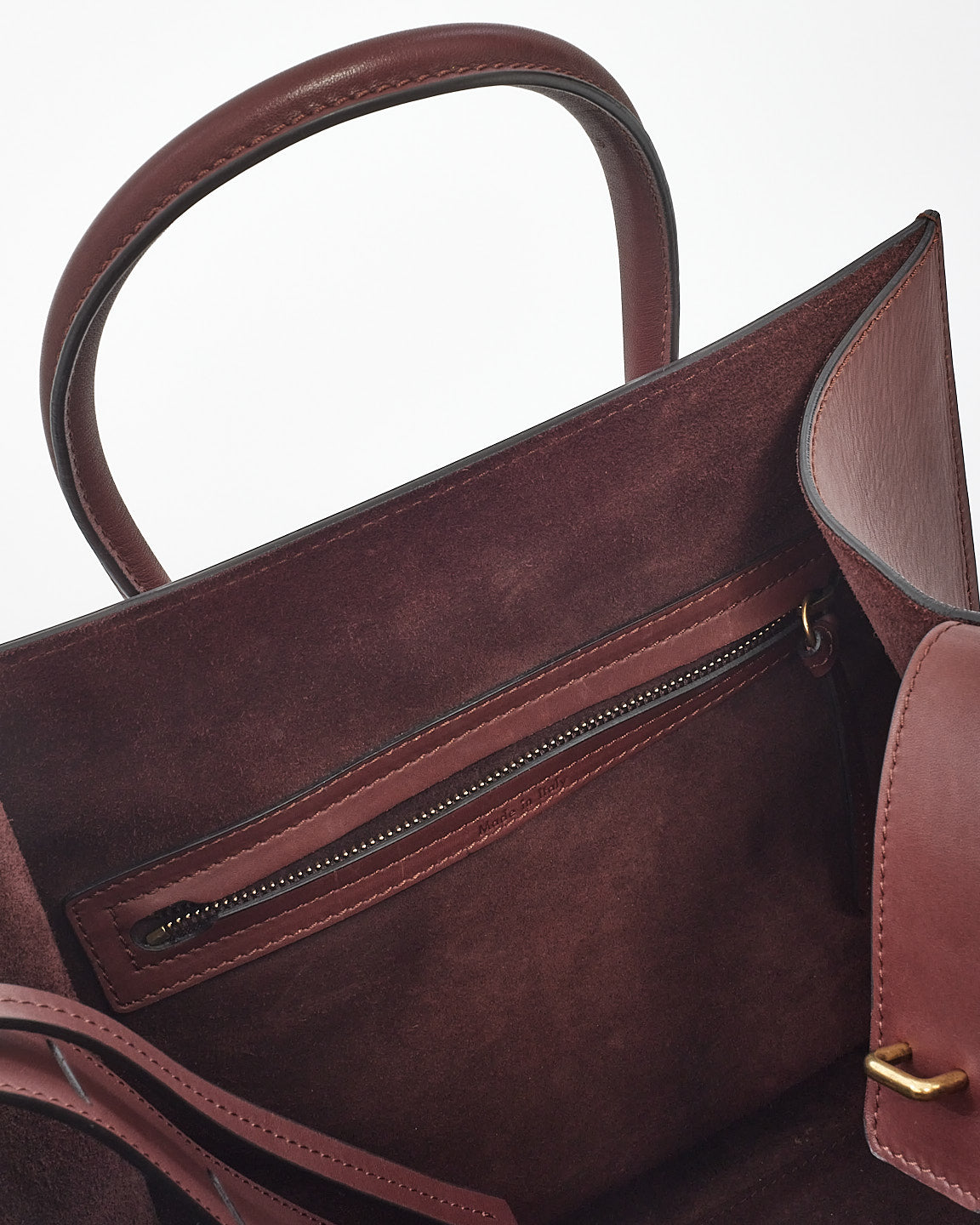 Celine Burgundy Leather Phantom Luggage Medium Tote Bag