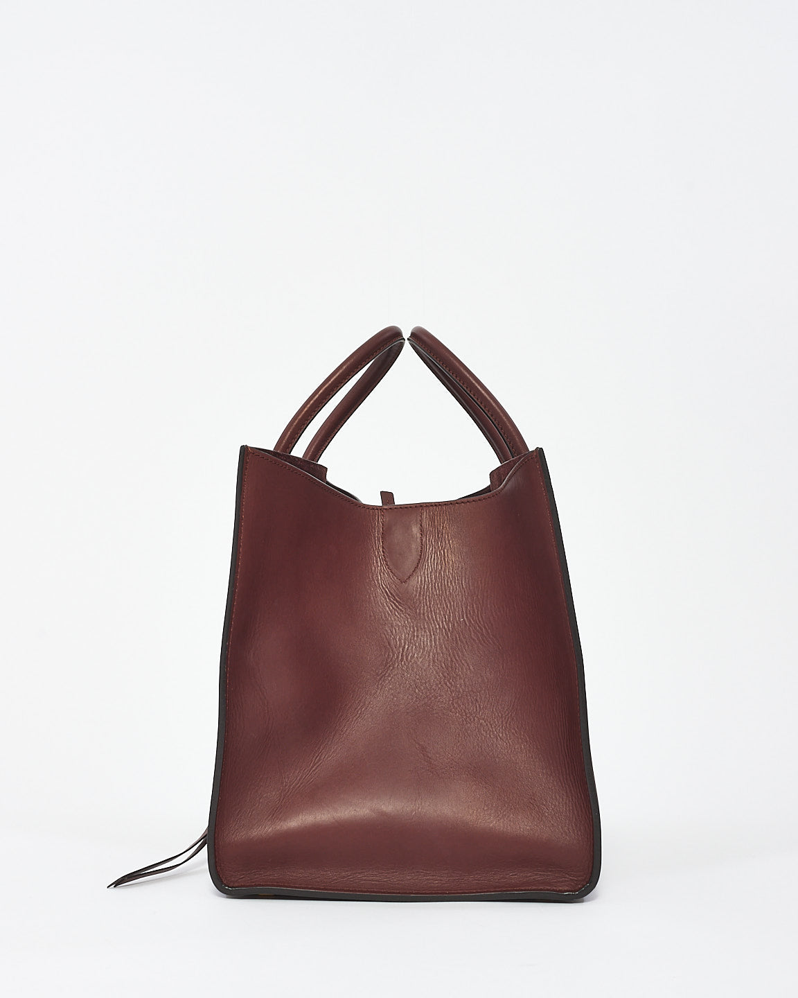 Celine Burgundy Leather Phantom Luggage Medium Tote Bag