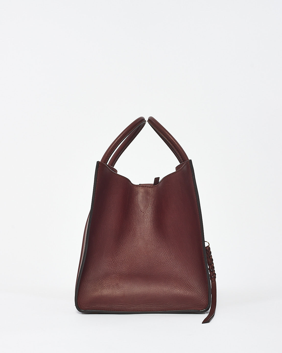 Celine Burgundy Leather Phantom Luggage Medium Tote Bag