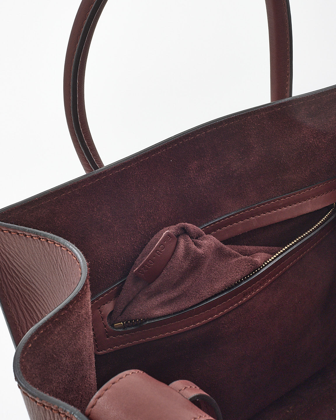 Celine Burgundy Leather Phantom Luggage Medium Tote Bag