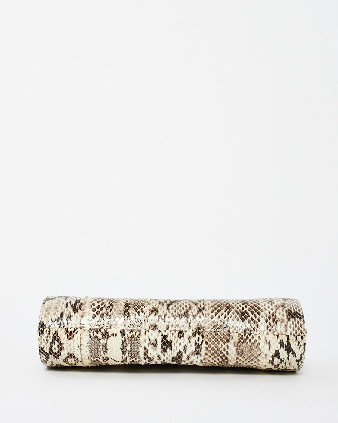 Jimmy Choo Brown Glitter Snakeskin Box Clutch