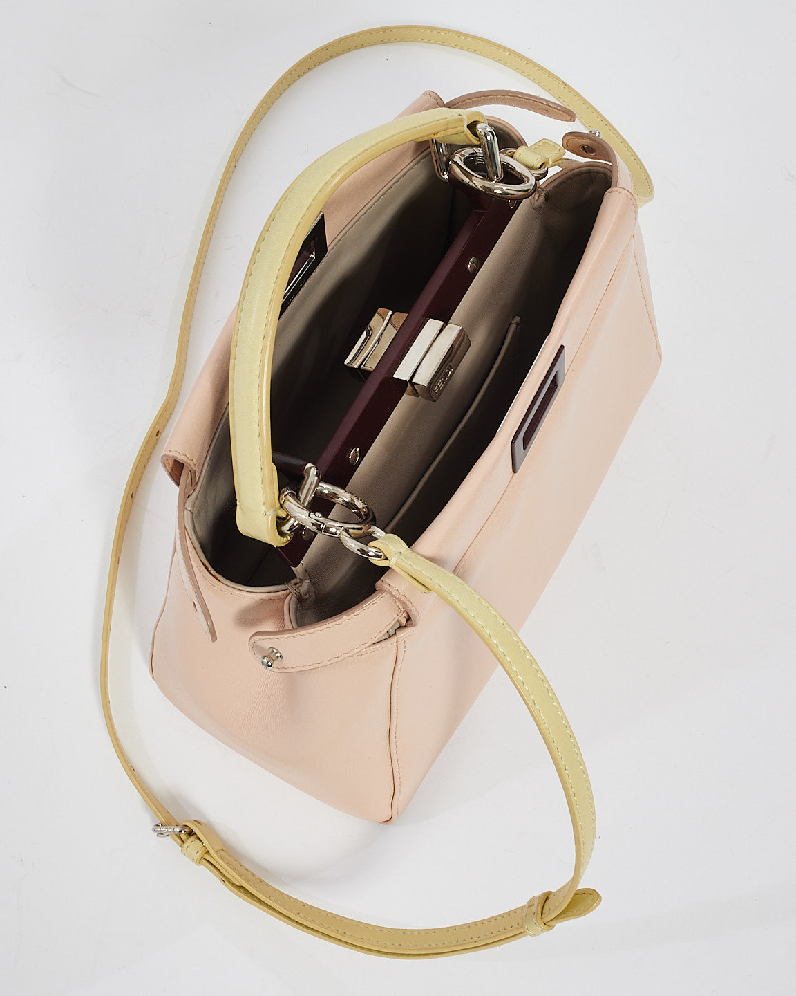 Fendi Light Pink Leather Mini Peekaboo Bag