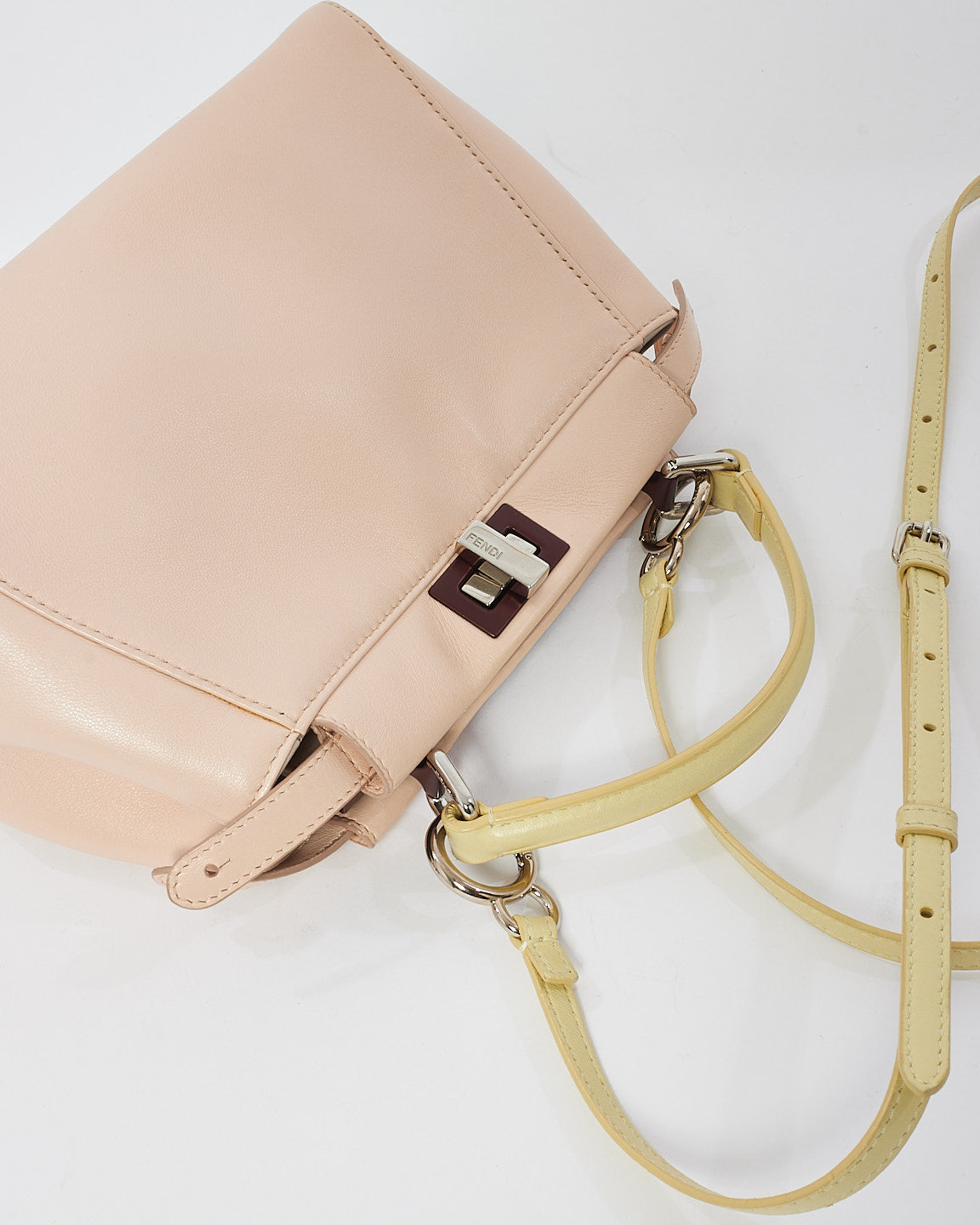 Fendi Light Pink Leather Mini Peekaboo Bag