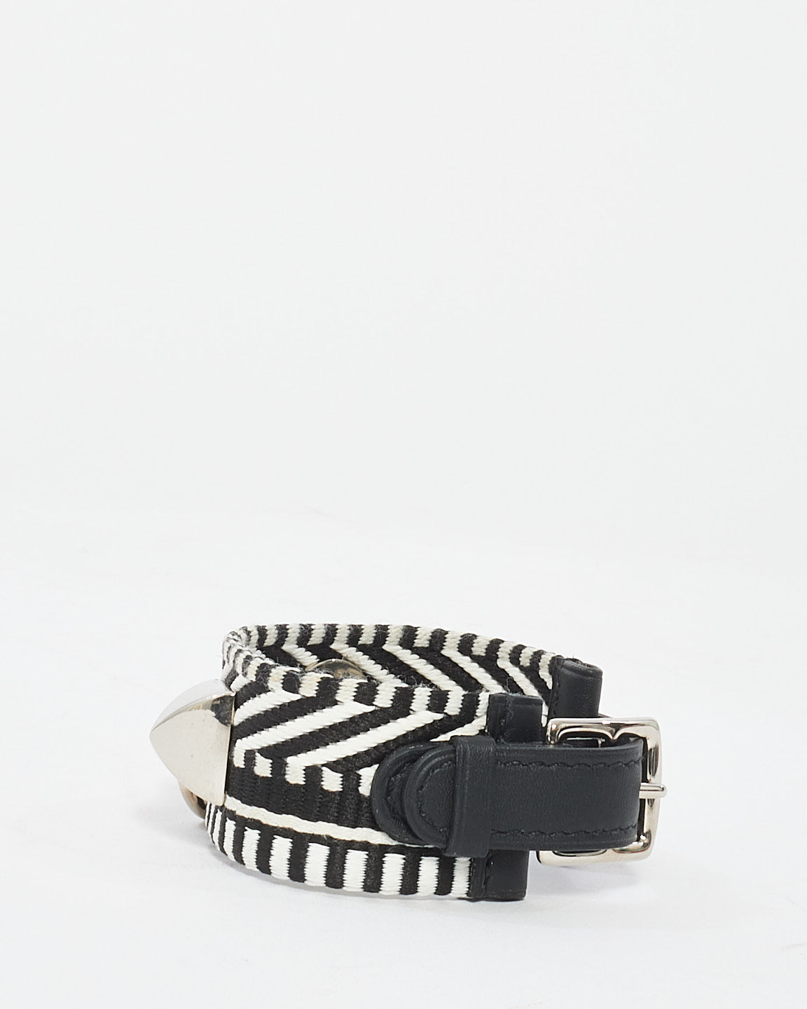 Hermès Black 
White Canvas Rivale Cavale CDC Bracelet