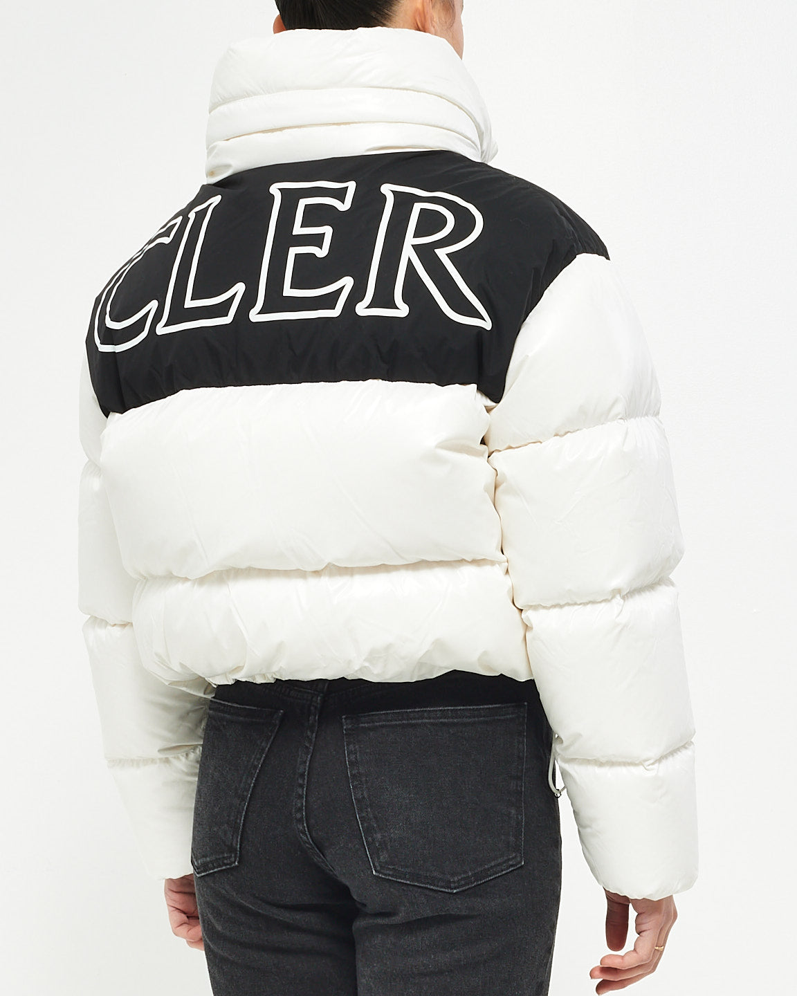 Moncler White Logo Puffer Jacket -  3