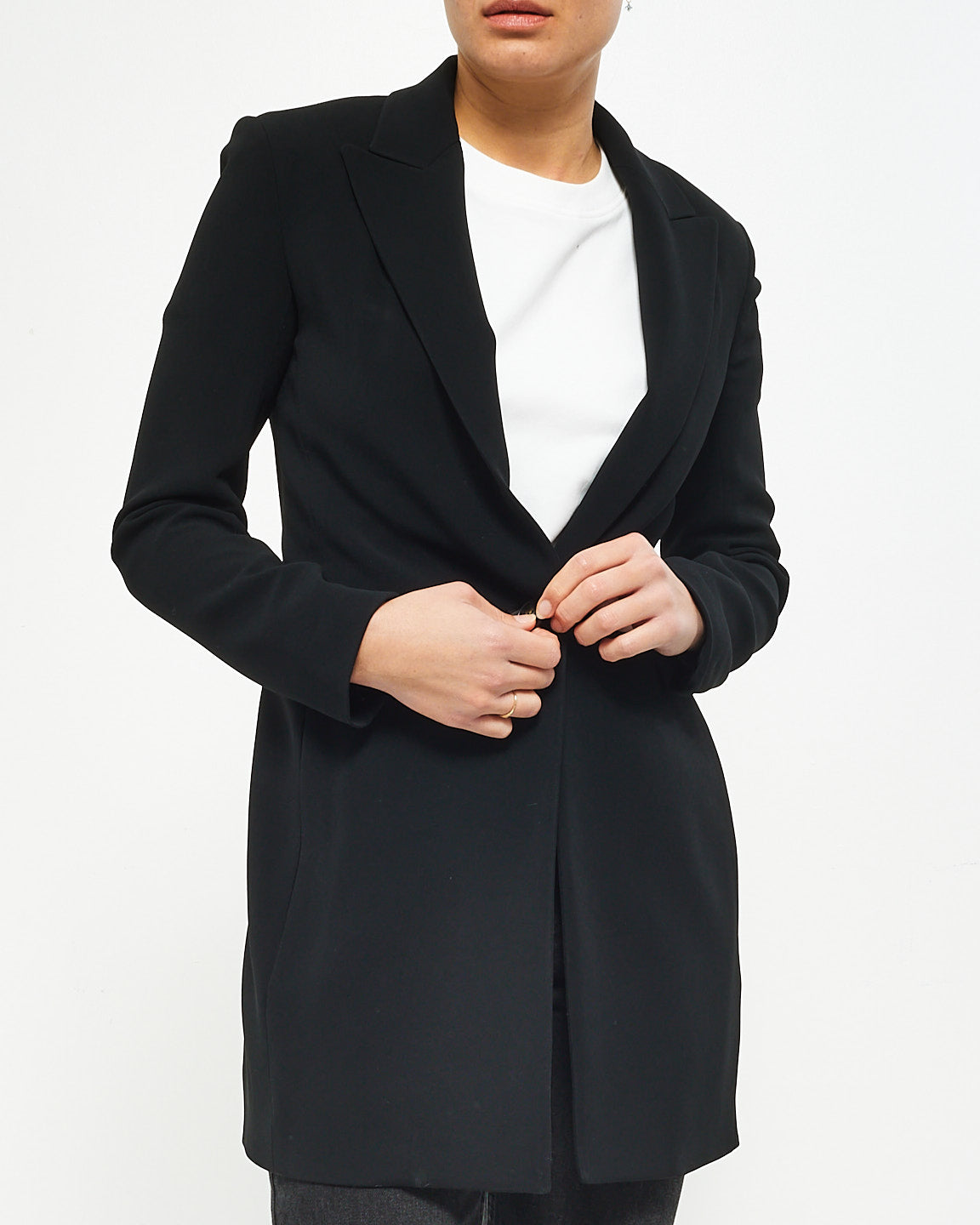 The Row Black Long Blazer - 0