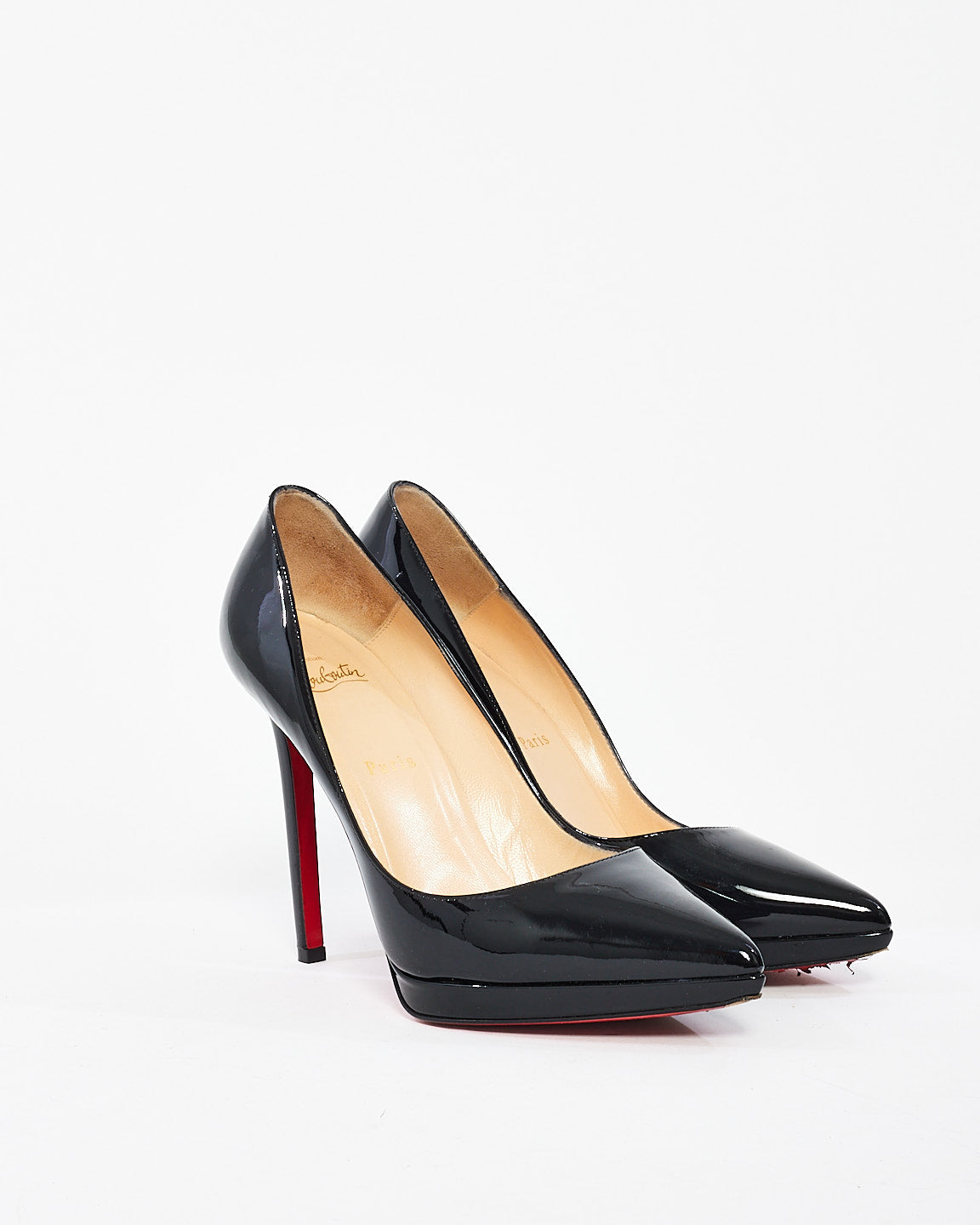 Christian Louboutin Black Patent Leather Pigalle Plato 120mm Pumps - 39.5