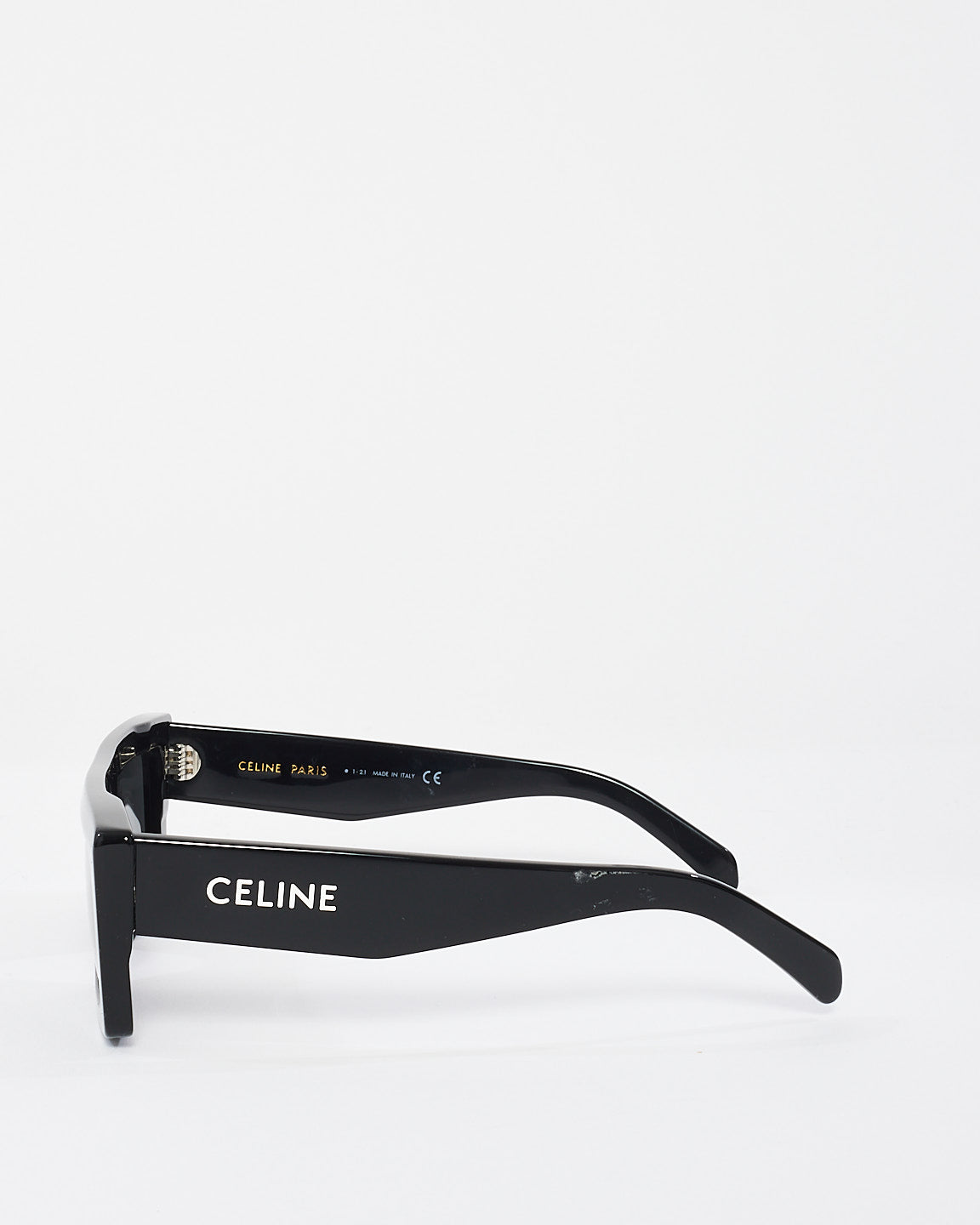 Celine Black Acetate Flat Top Logo Sunglasses CL40214U