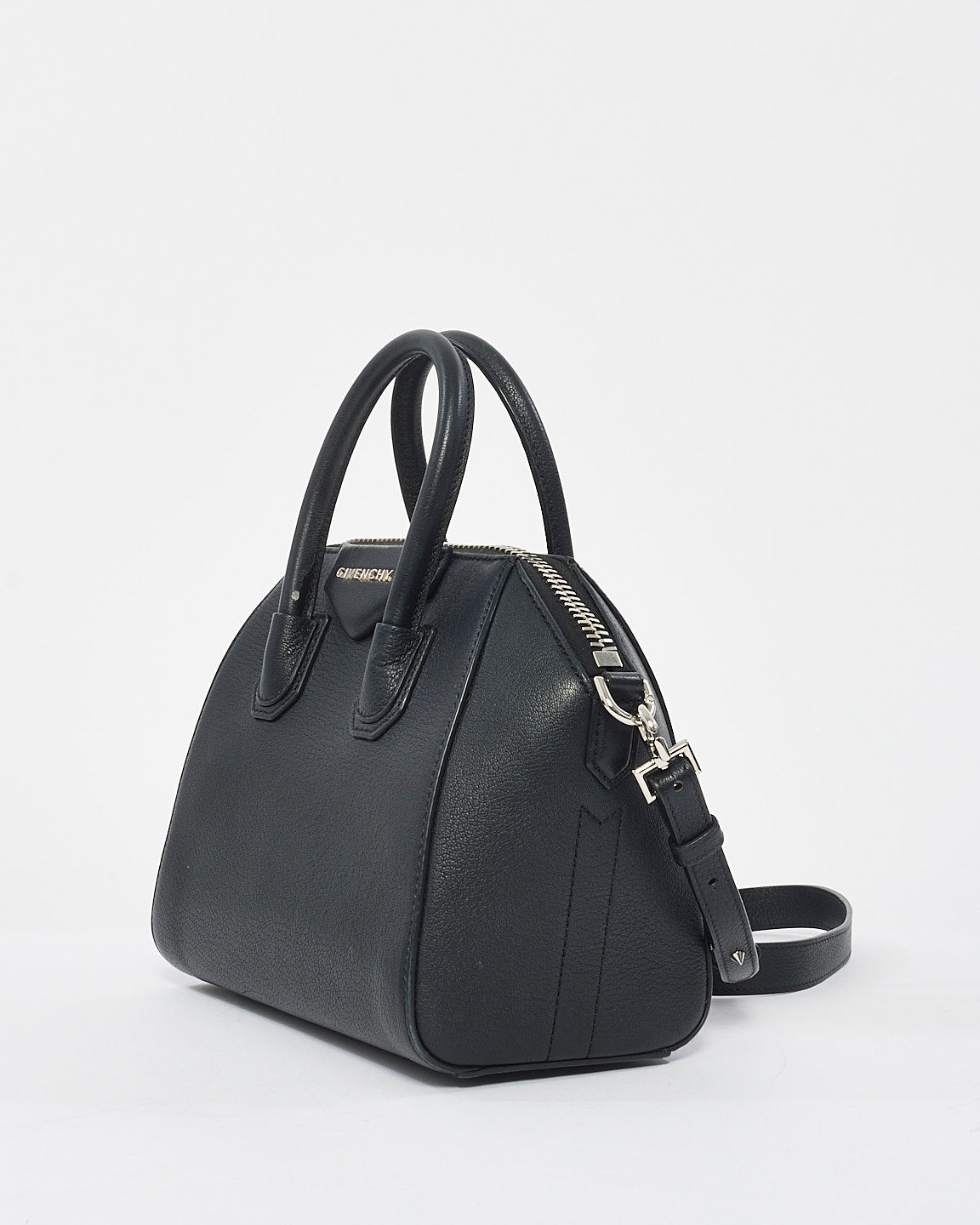 Givenchy Black Grained Leather Mini Antigona Bag