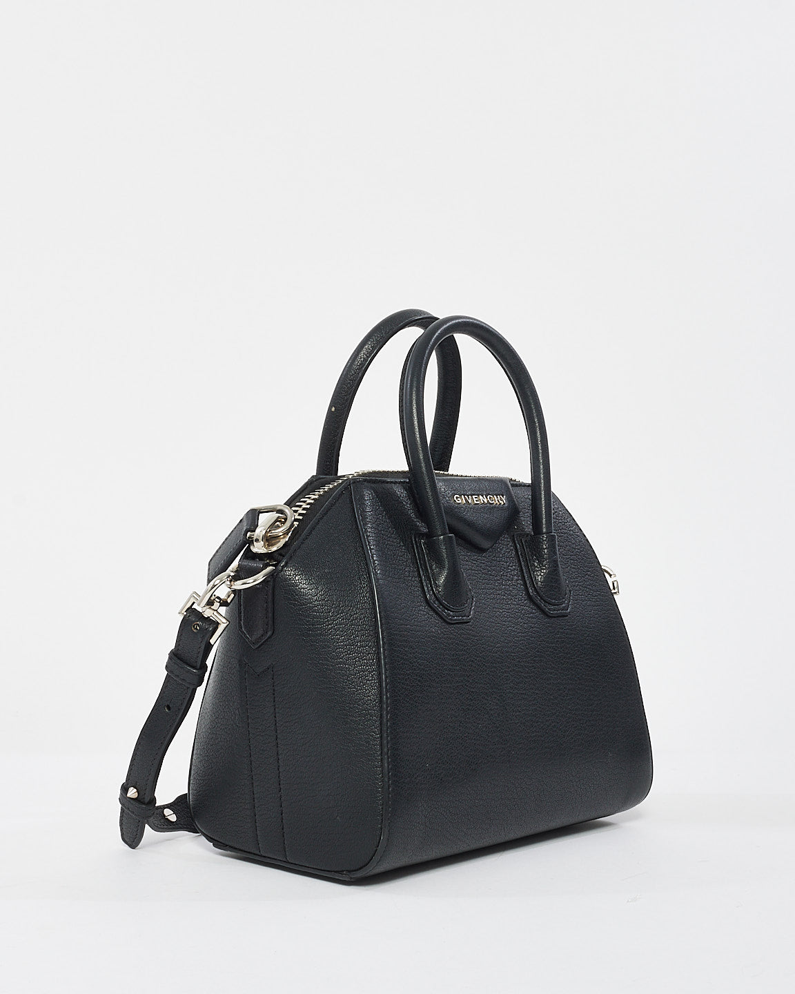 Givenchy Black Grained Leather Mini Antigona Bag