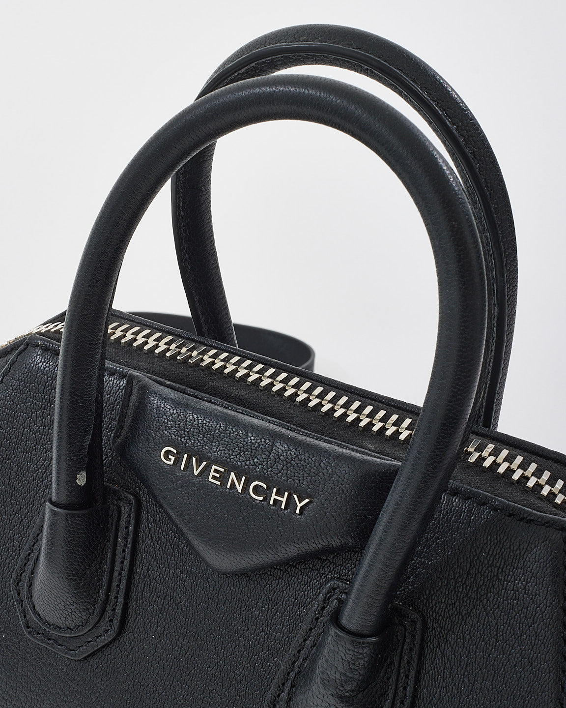 Givenchy Black Grained Leather Mini Antigona Bag