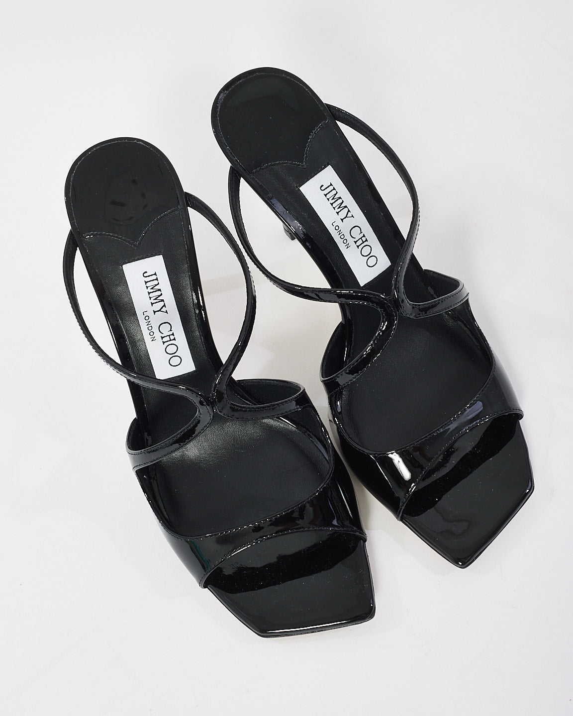 Jimmy Choo Black Patent Leather Anise Mules - 38.5