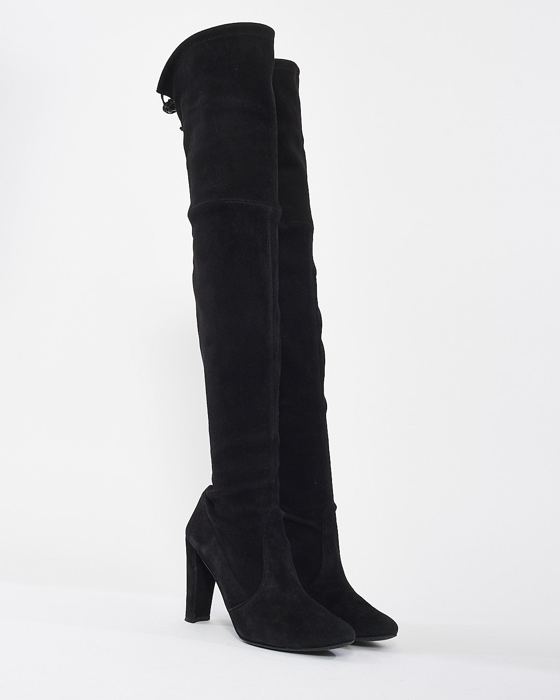 Stuart Weitzman Black Suede Highland Stretch Suede Over-The-Knee Boots - 7