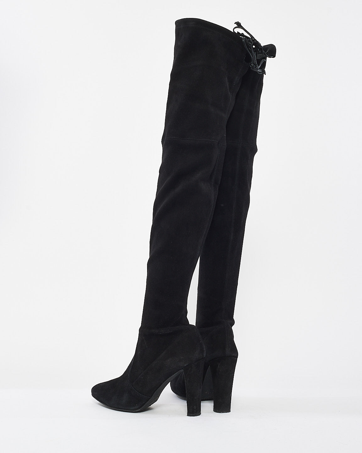 Stuart Weitzman Black Suede Highland Stretch Suede Over-The-Knee Boots - 7