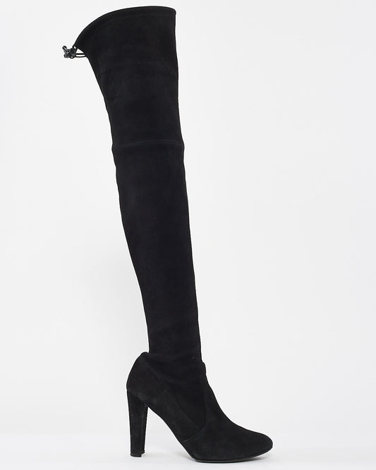 Stuart Weitzman Black Suede Highland Stretch Suede Over-The-Knee Boots - 7