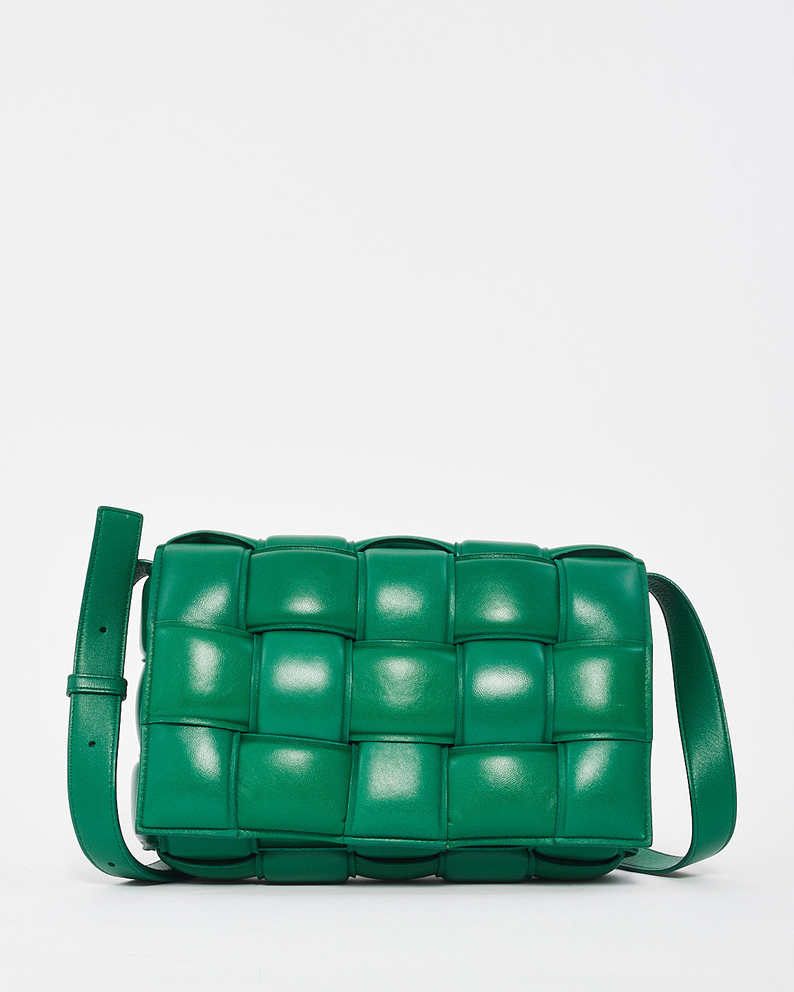 Bottega Veneta Dark Green Intrecciato Padded Cassette Crossbody Bag