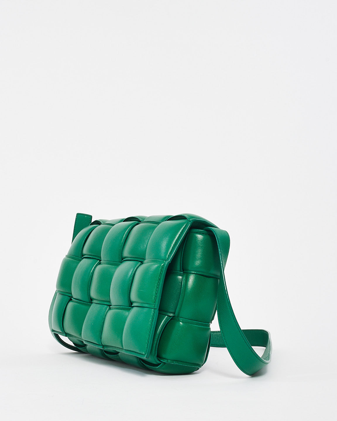 Bottega Veneta Dark Green Intrecciato Padded Cassette Crossbody Bag