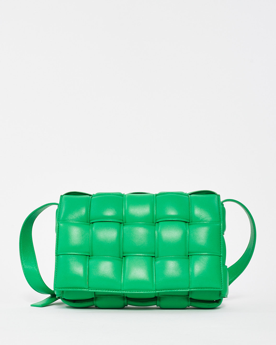 Bottega Veneta Parakeet Green Intrecciato Padded Cassette Crossbody Bag