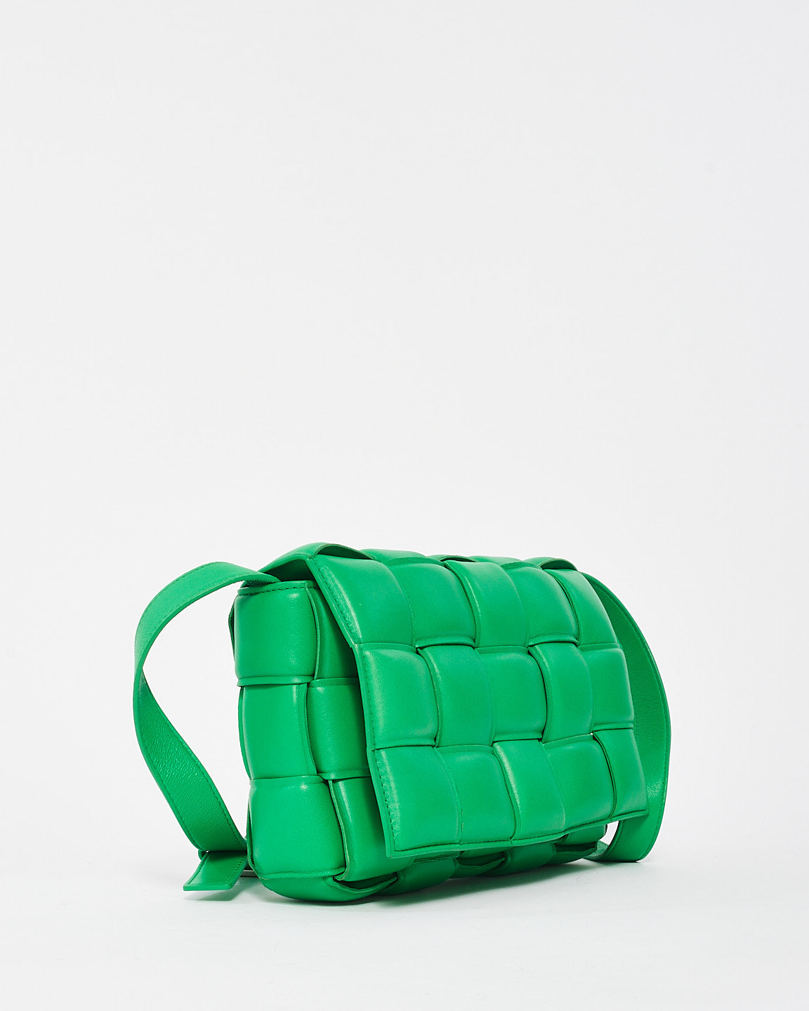 Bottega Veneta Parakeet Green Intrecciato Padded Cassette Crossbody Bag