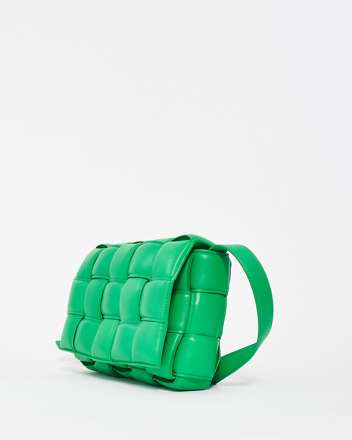 Bottega Veneta Parakeet Green Intrecciato Padded Cassette Crossbody Bag