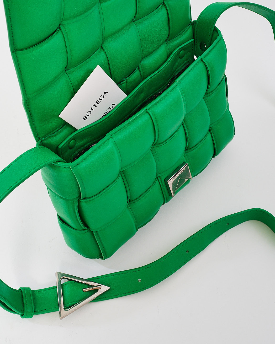 Bottega Veneta Parakeet Green Intrecciato Padded Cassette Crossbody Bag